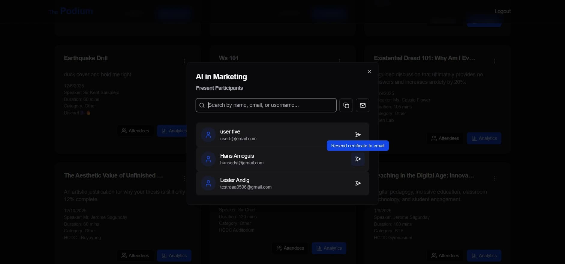 The Podium — screenshot 3