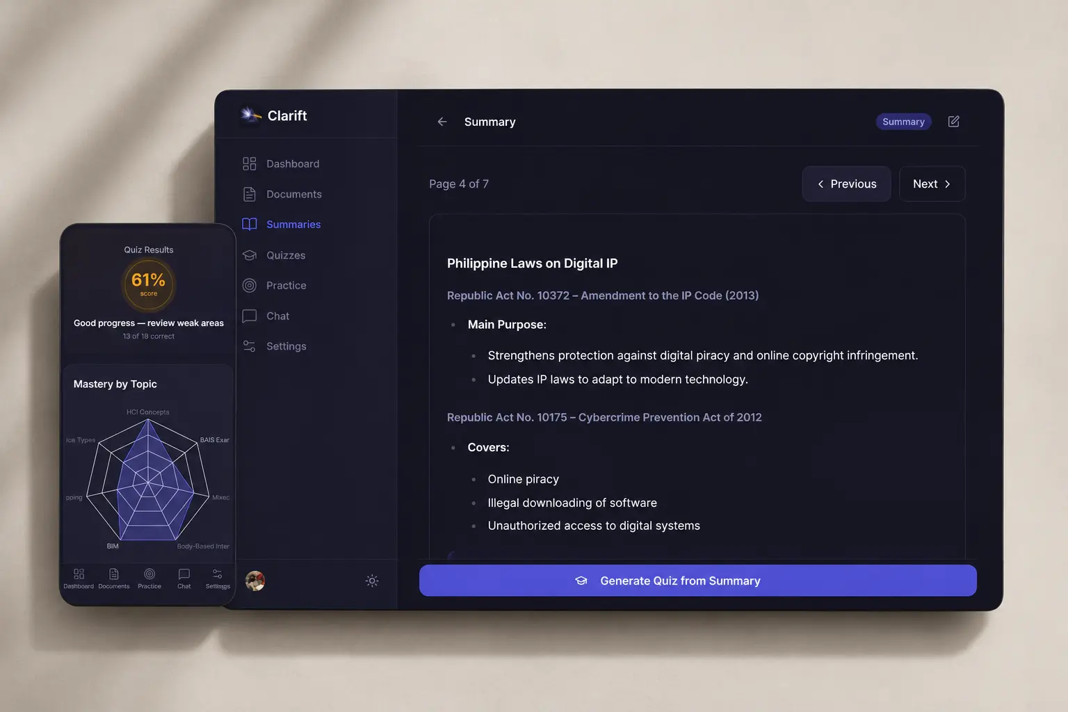 Clarift — primary interface screenshot